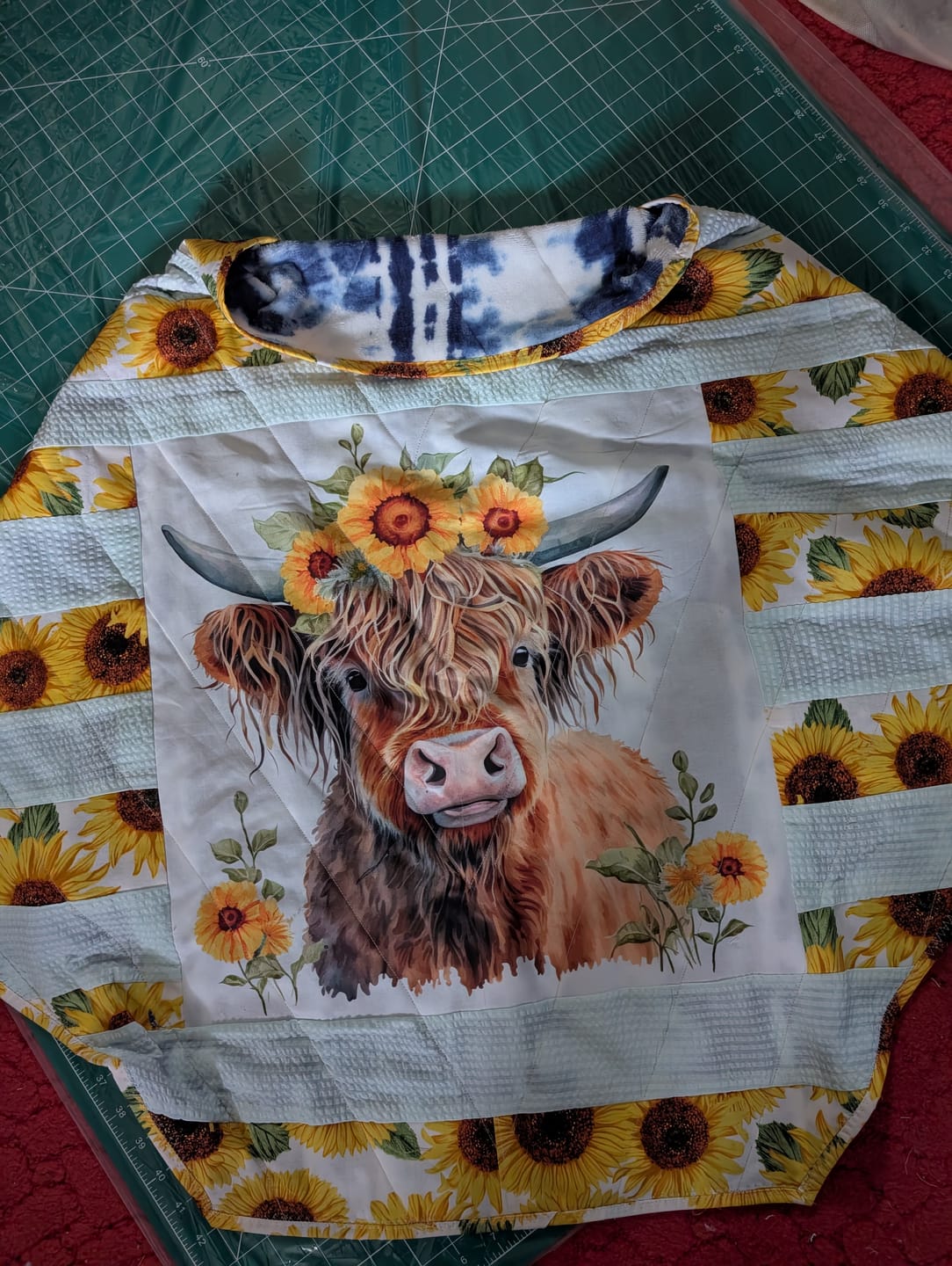 Customer photo review of Sunflowers & Highland Cows #4 Fabric Panel