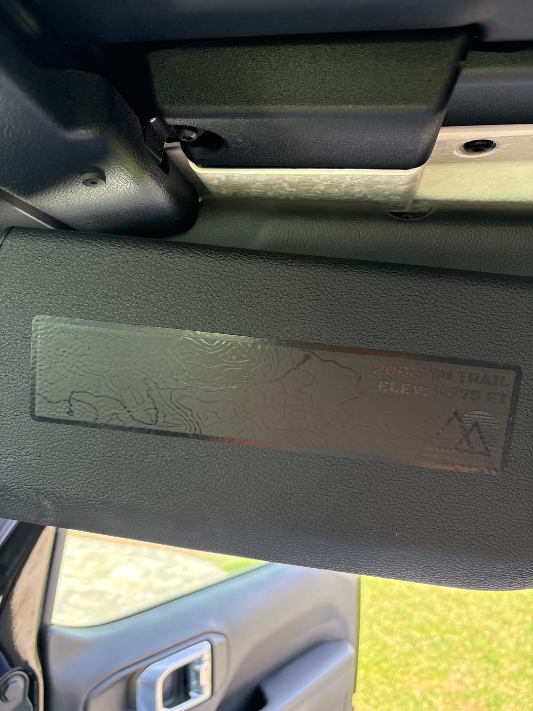 Customer photo review of Sun Visor Decal Set – Covers OEM Warning Labels | Driver + Passenger Pair