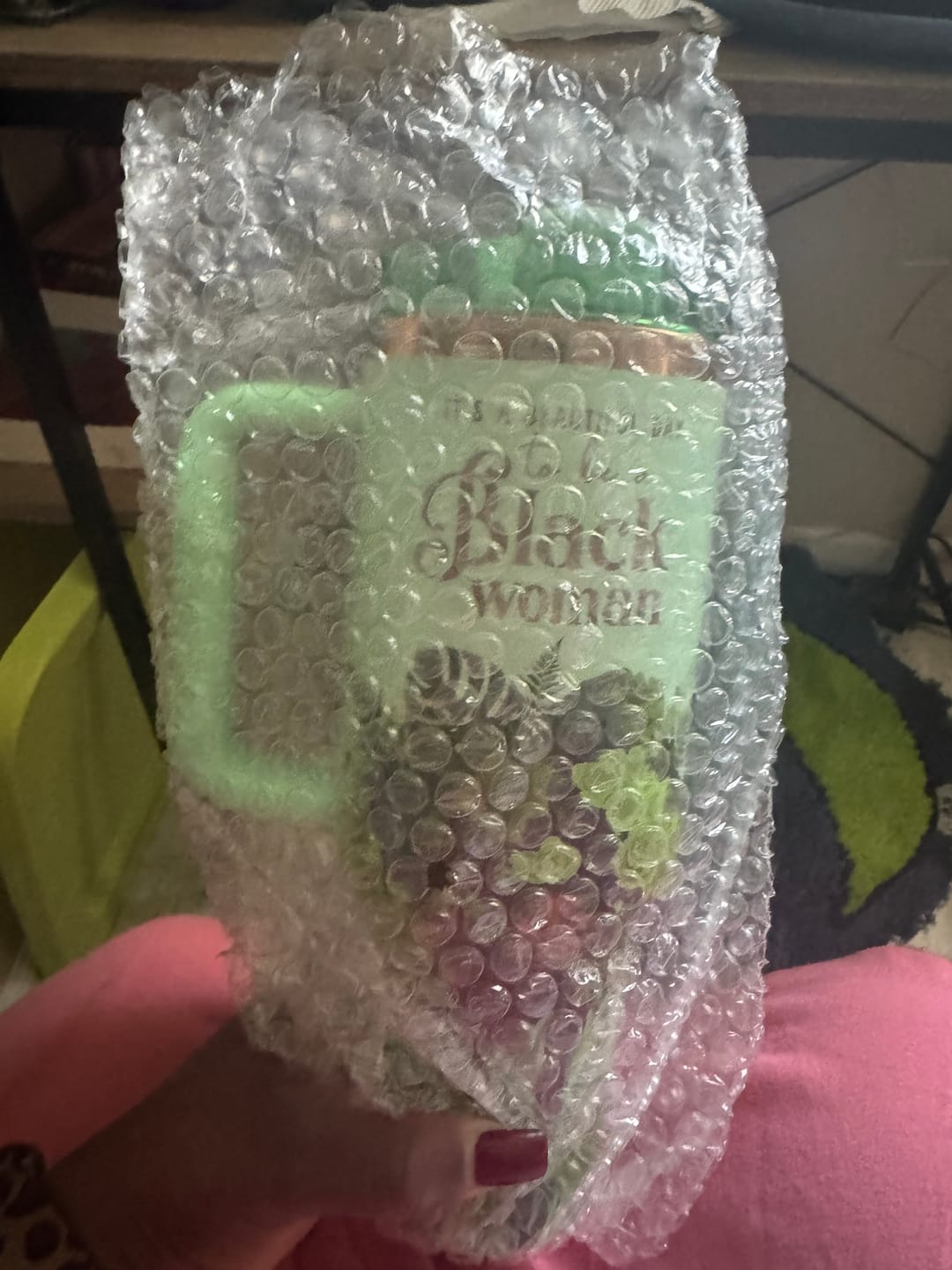 Customer photo review of Pistachio “Royalty Blossomed” Insulated Tumbler – "It’s a Beautiful Day to be a Black Woman"