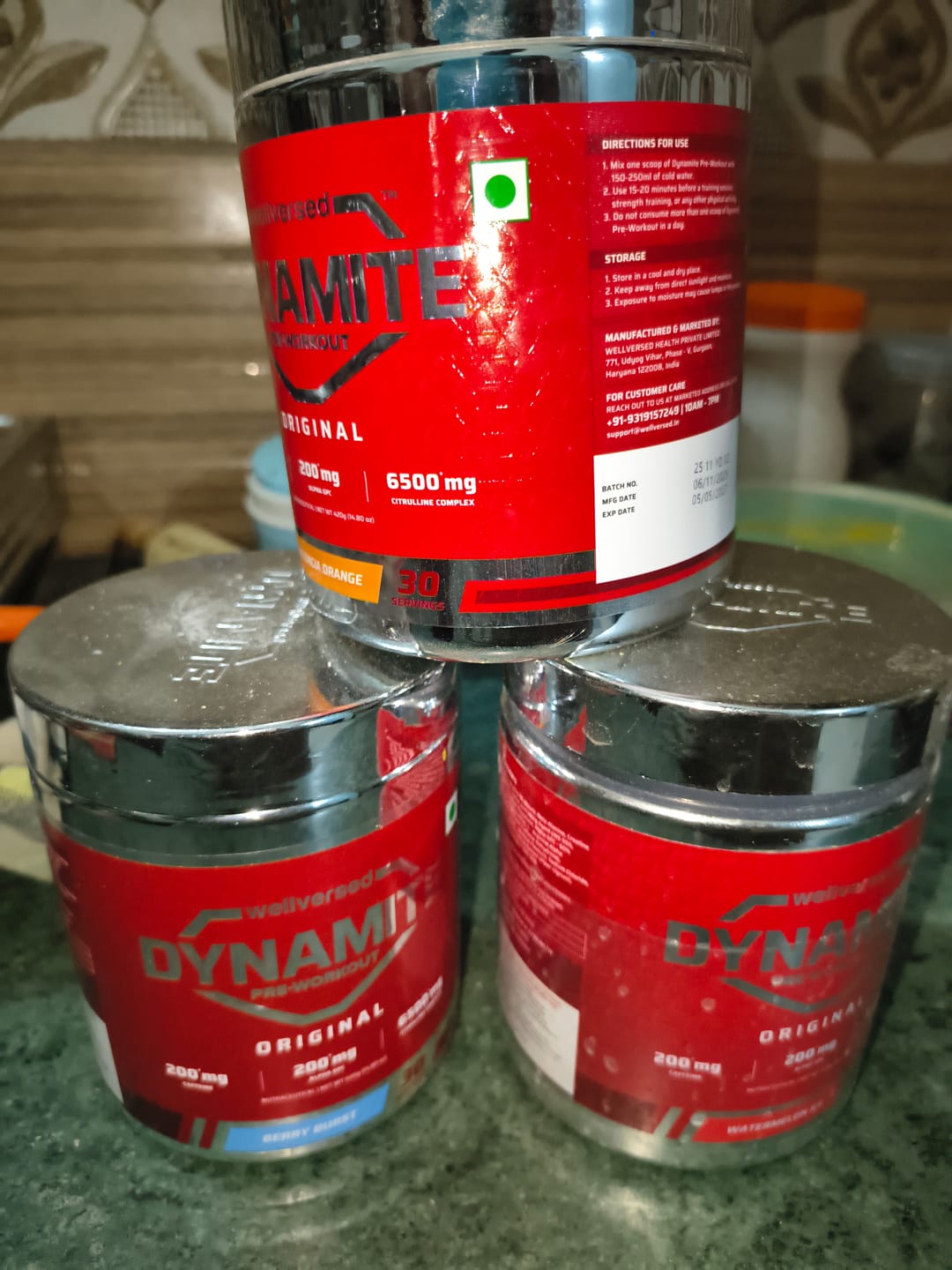 Customer photo review of Dynamite Pre-Workout | Valencia Orange - (420g, 30 Servings)