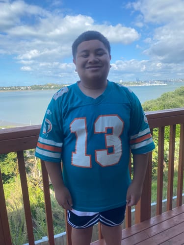 Customer photo review of Vintage 90s Starter Miami Dolphins Dan Marino Reversible NFL Jersey (2XL)