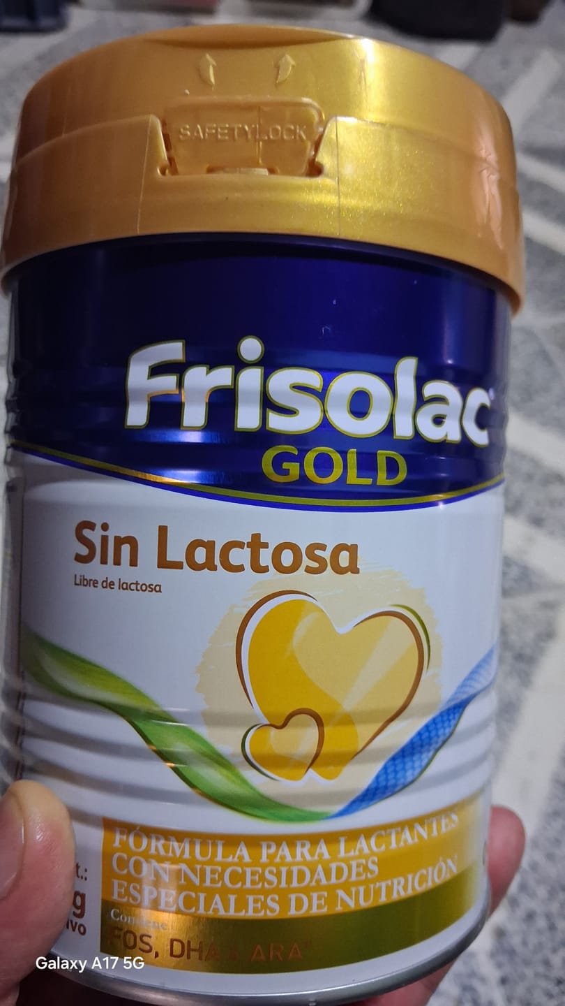 Customer photo review of Frisolac Gold Sin Lactosa (0 A 12 Meses) Pack C/ 800 Gr