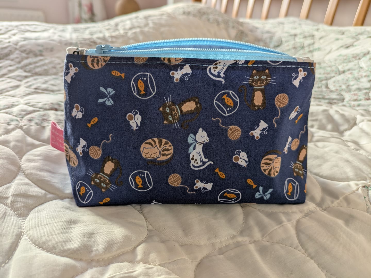Customer photo review of Cats, Mice and Fish on Navy Polycotton Fabric