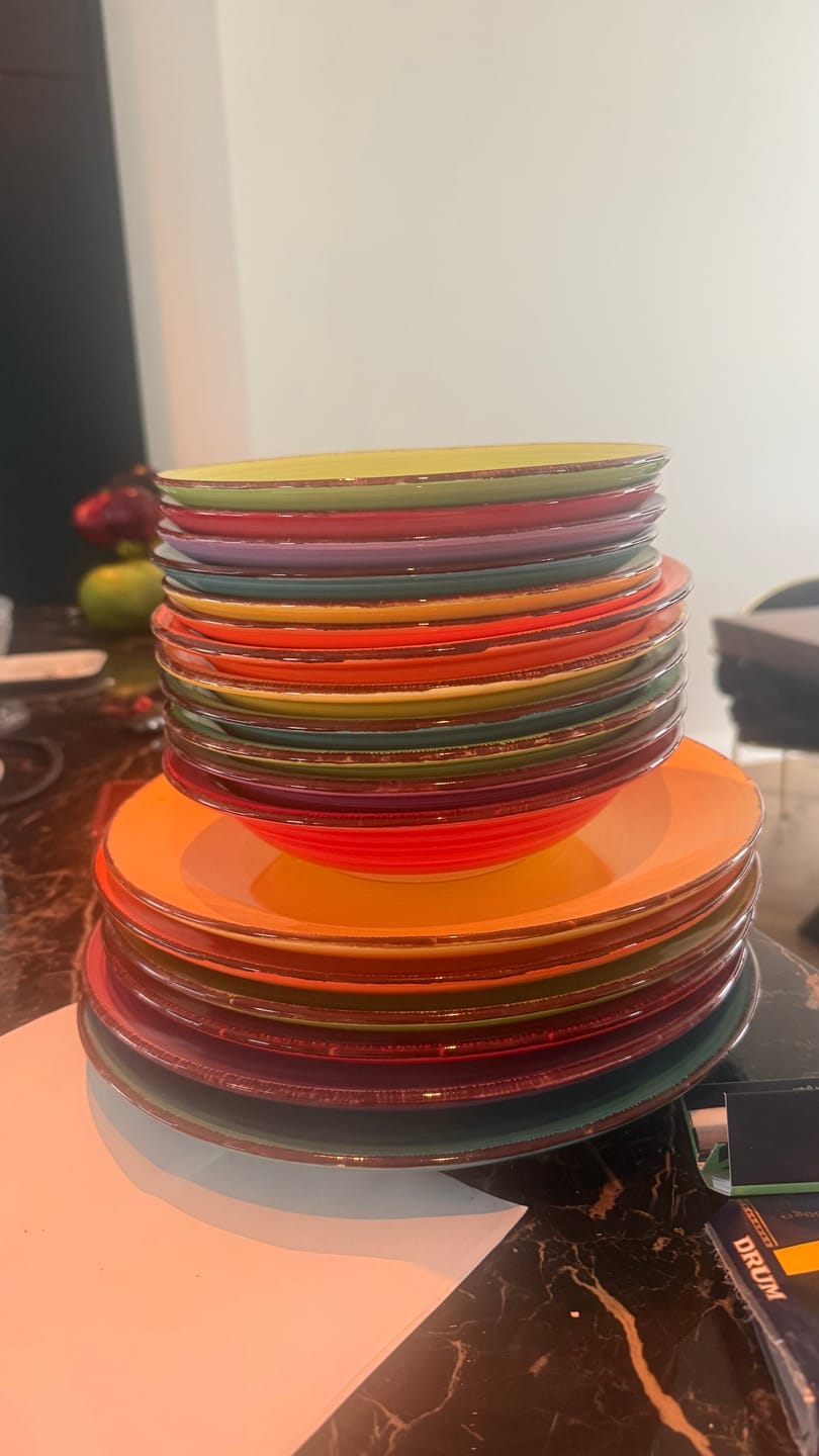 Customer photo review of Studio Tavola Serviesset Sunny Summer 18-delig / 6 personen - 6 ontbijtborden, 6 soepborden en 6 dinerborden