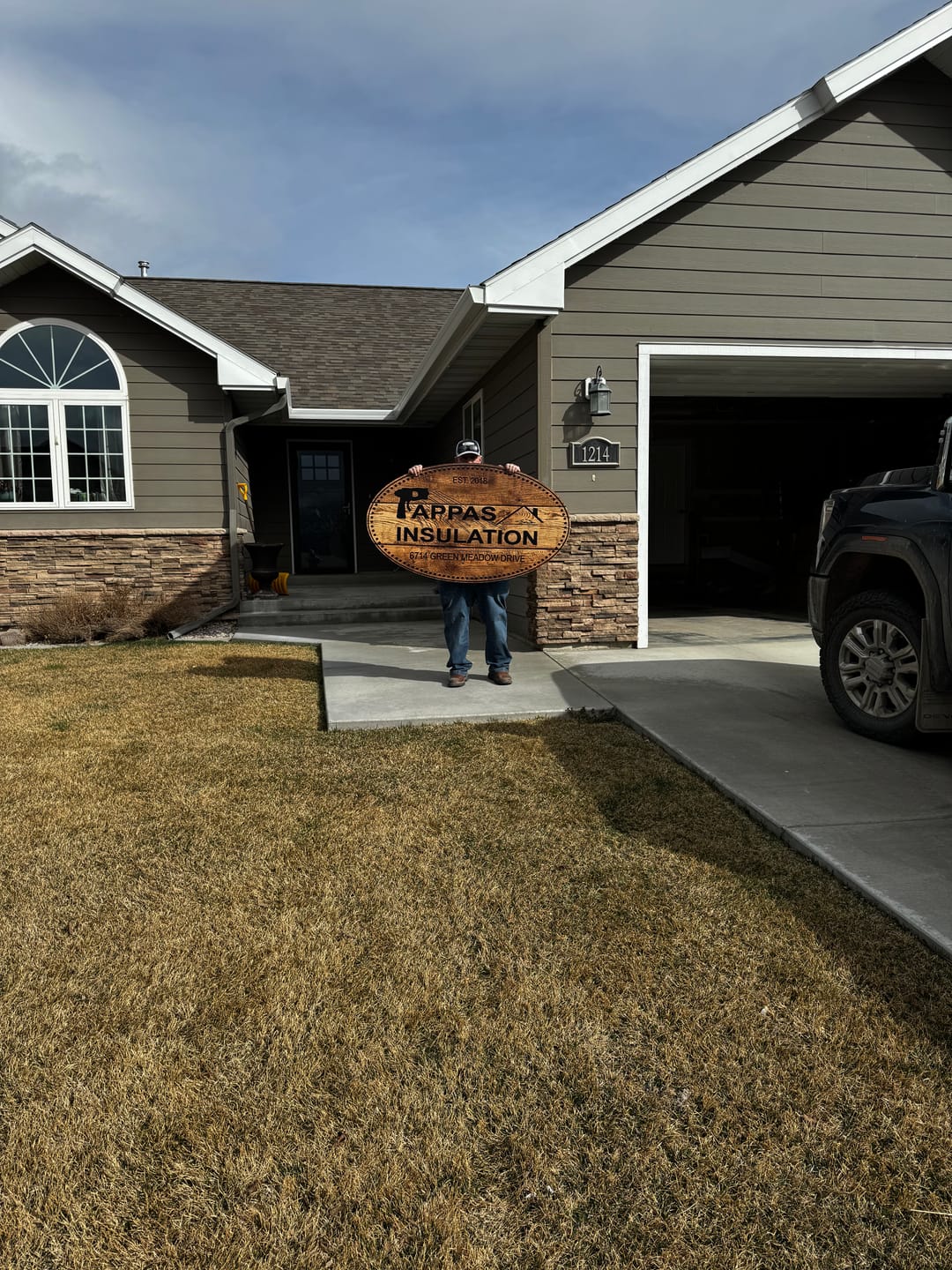Customer photo review of Custom Farm Entrance Sign – Metal Driveway & Farm Address Sign with Real Wood Look