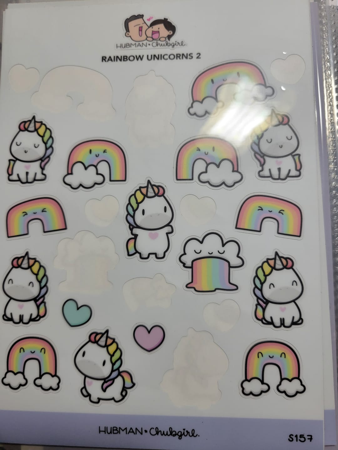Customer photo review of Rainbow Unicorns Sticker Set