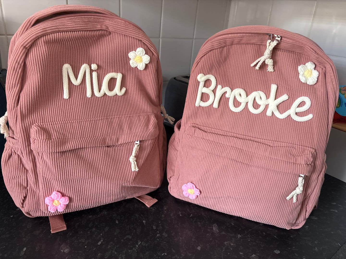 Customer photo review of K&C - Personalized Knitted Backpack