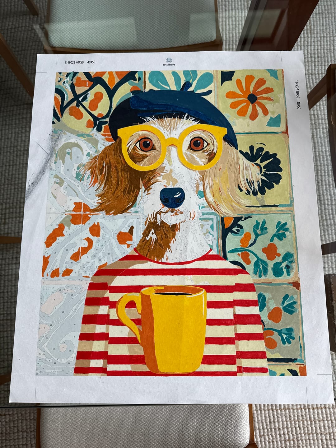 Customer photo review of French style dog | Paint by Number