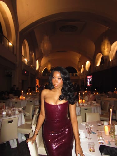 Customer photo review of Venus Sequin Gown by Sau Lee - RENTAL