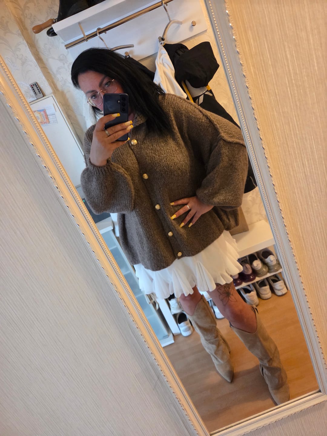 Customer photo review of Limited Bundle Oversized Cardigan "CozyGlam" & Rock "Summer"