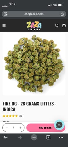 Customer photo review of Fire OG - 28 Grams Littles - Indica