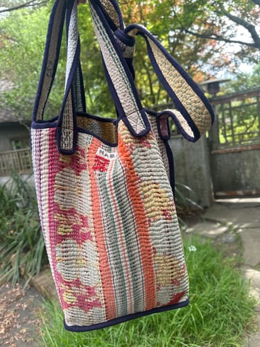 Customer photo review of The Xoti II Zero-Waste Quilted Kantha Bag