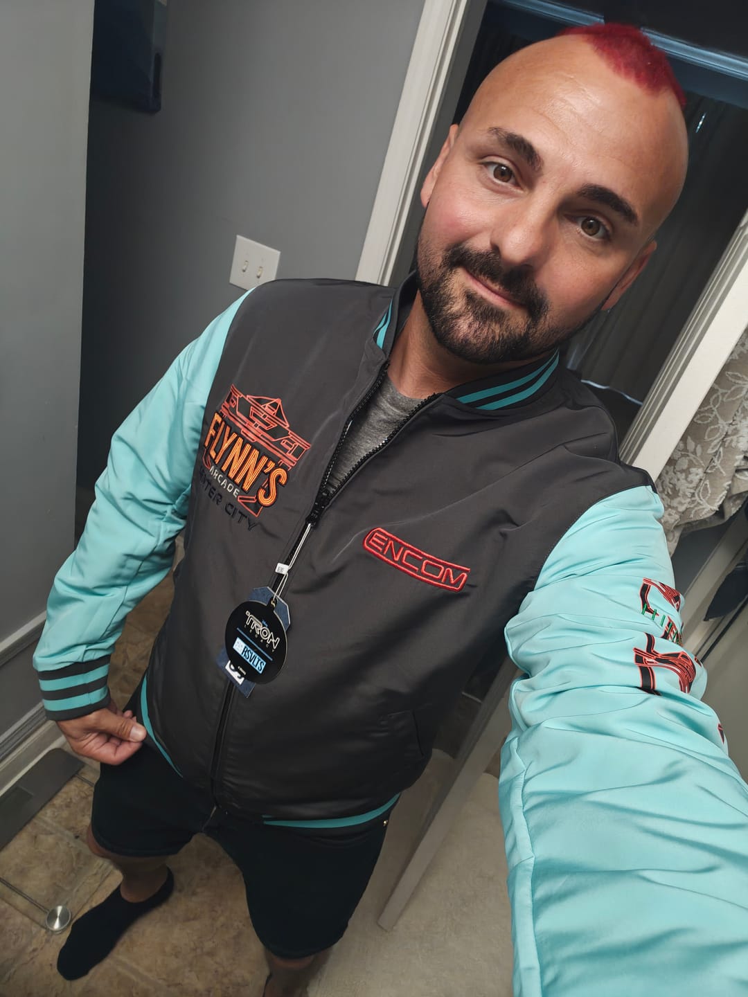 Customer photo review of Disney's Tron Legacy "Light Suit" – Reversible Bomber Jacket