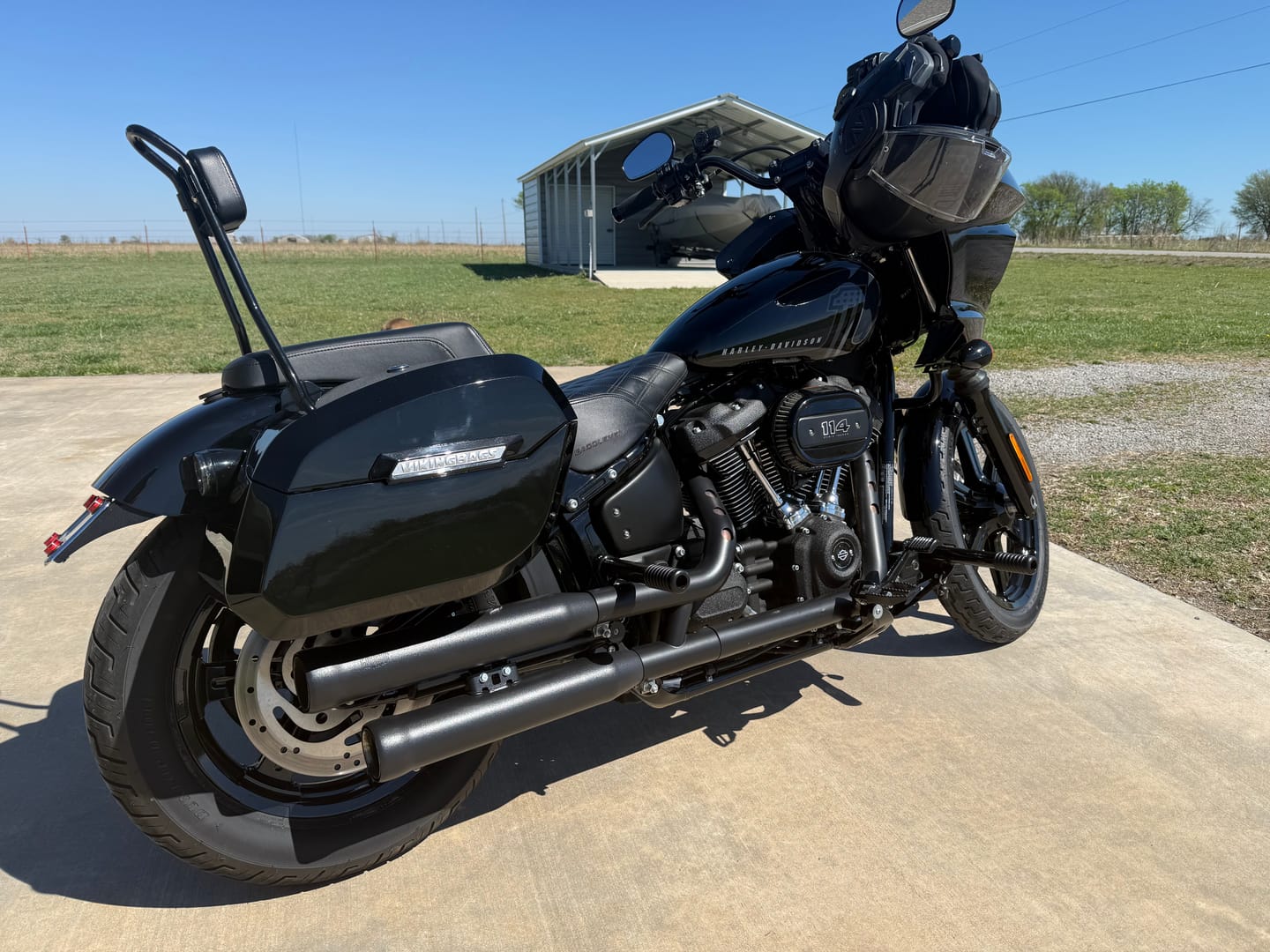 Customer photo review of 32L - Darkin Large Quick Mount Painted Hard Saddlebags for Harley Softail Street Bob FXBB/S