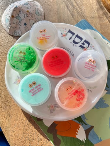 Customer photo review of Seder Plate Slime Kit