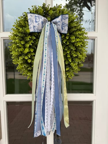 Customer photo review of Cottontail Cottage Wreath Ribbon