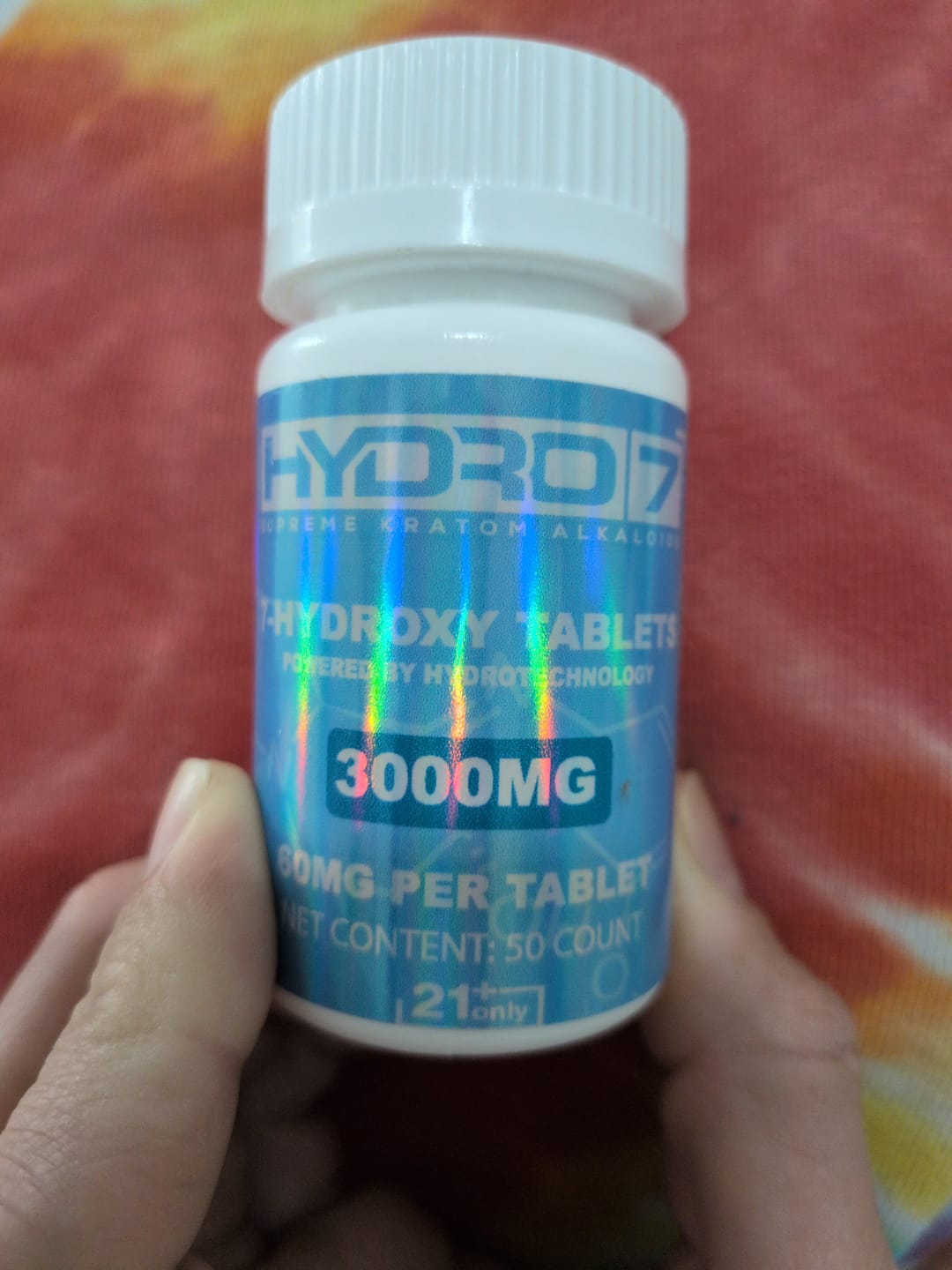 Customer photo review of 7-Hydroxy Tablets - 60MG (50 Count) 3000MG