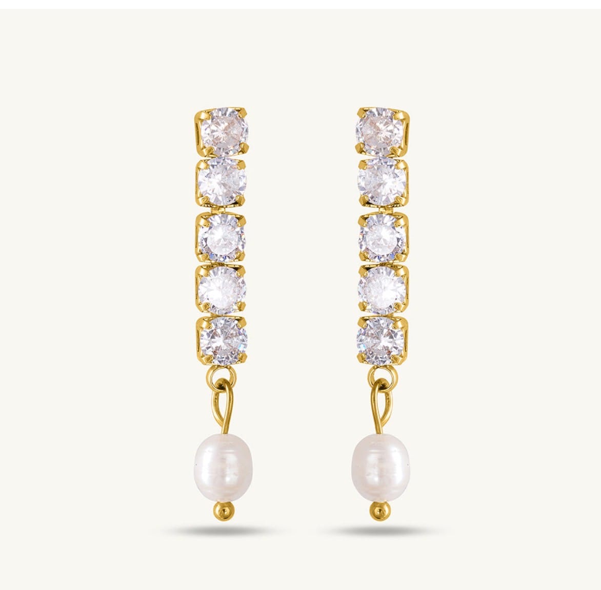 Customer photo review of Pearl Drop Diamond Earrings