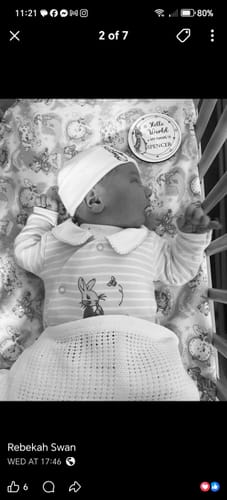 Customer photo review of Peter Rabbit White Cotton Beanie Hat