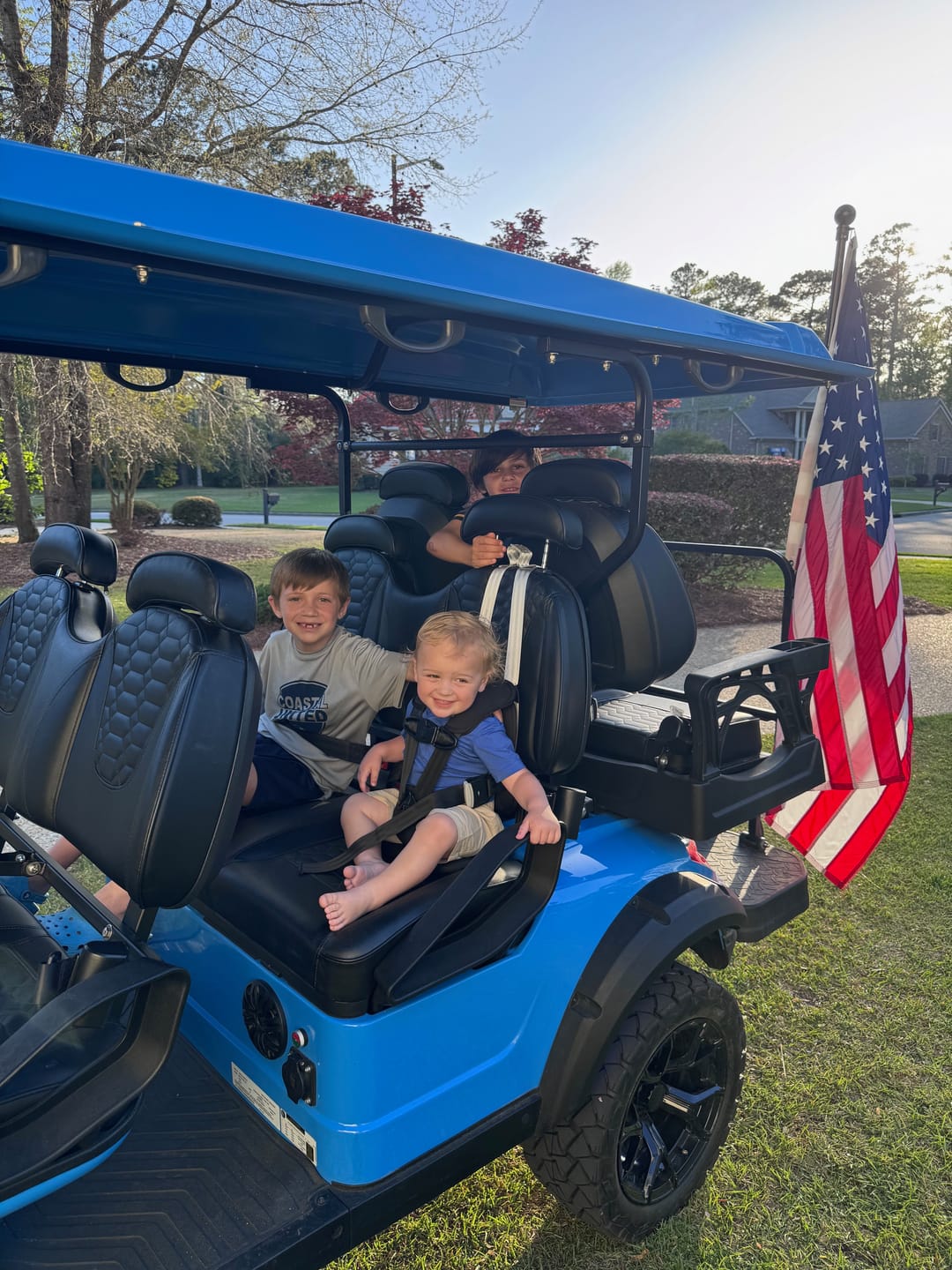 Customer photo review of Child Positioner for Golf Carts 5 Point Harness