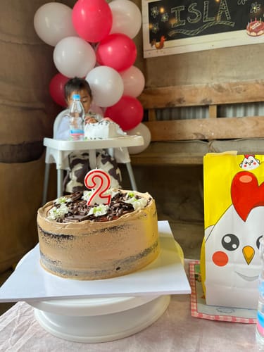 Customer photo review of double chocolate cake