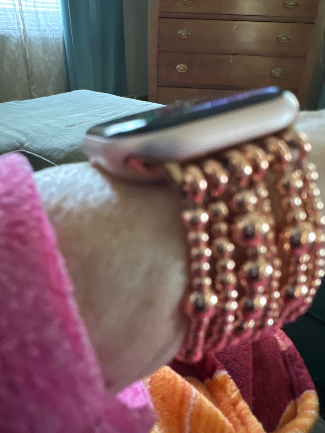 Customer photo review of Rose Gold Serenity Apple Watch Strap