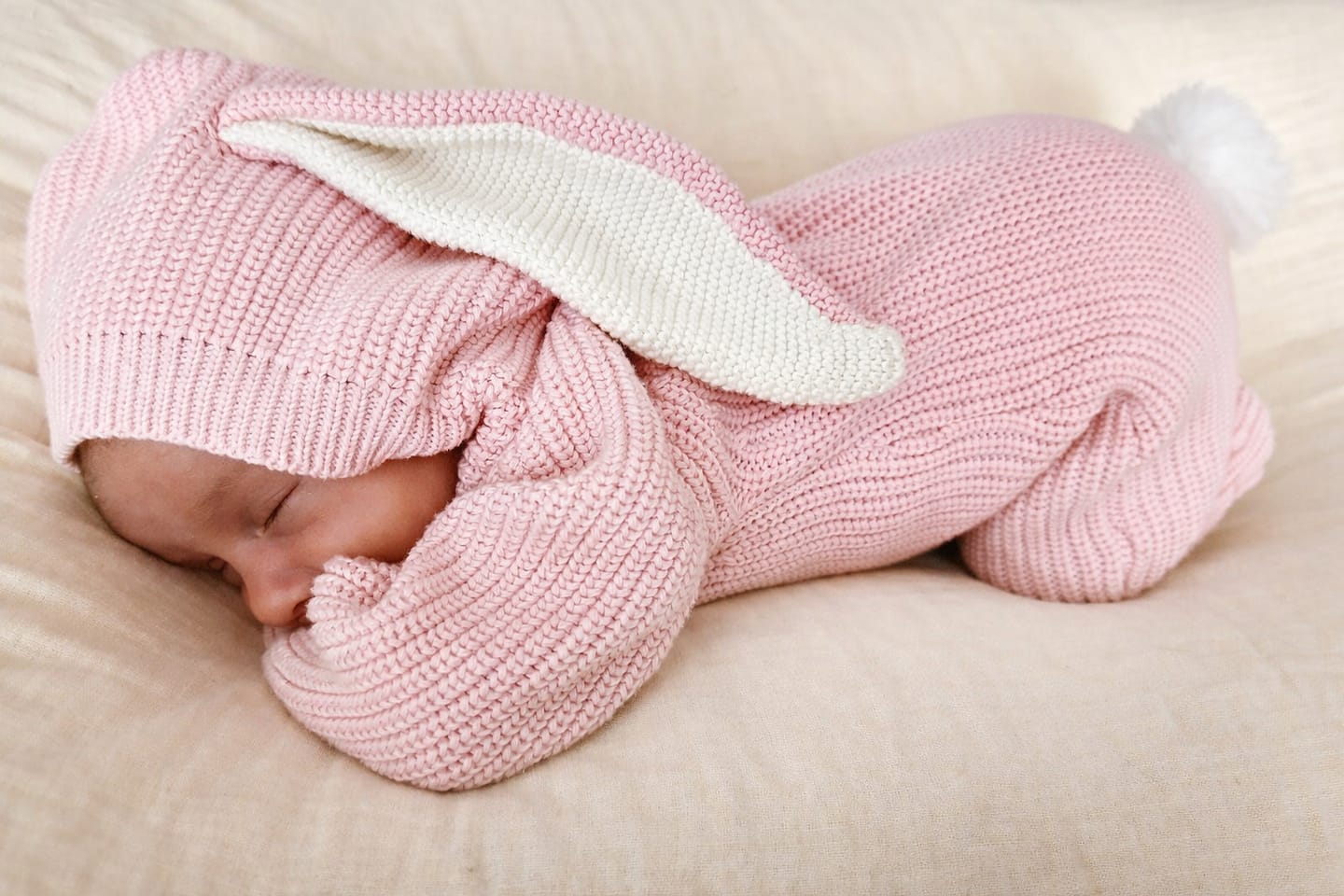 Customer photo review of Bunny Knit Jumpsuit - Powder Pink