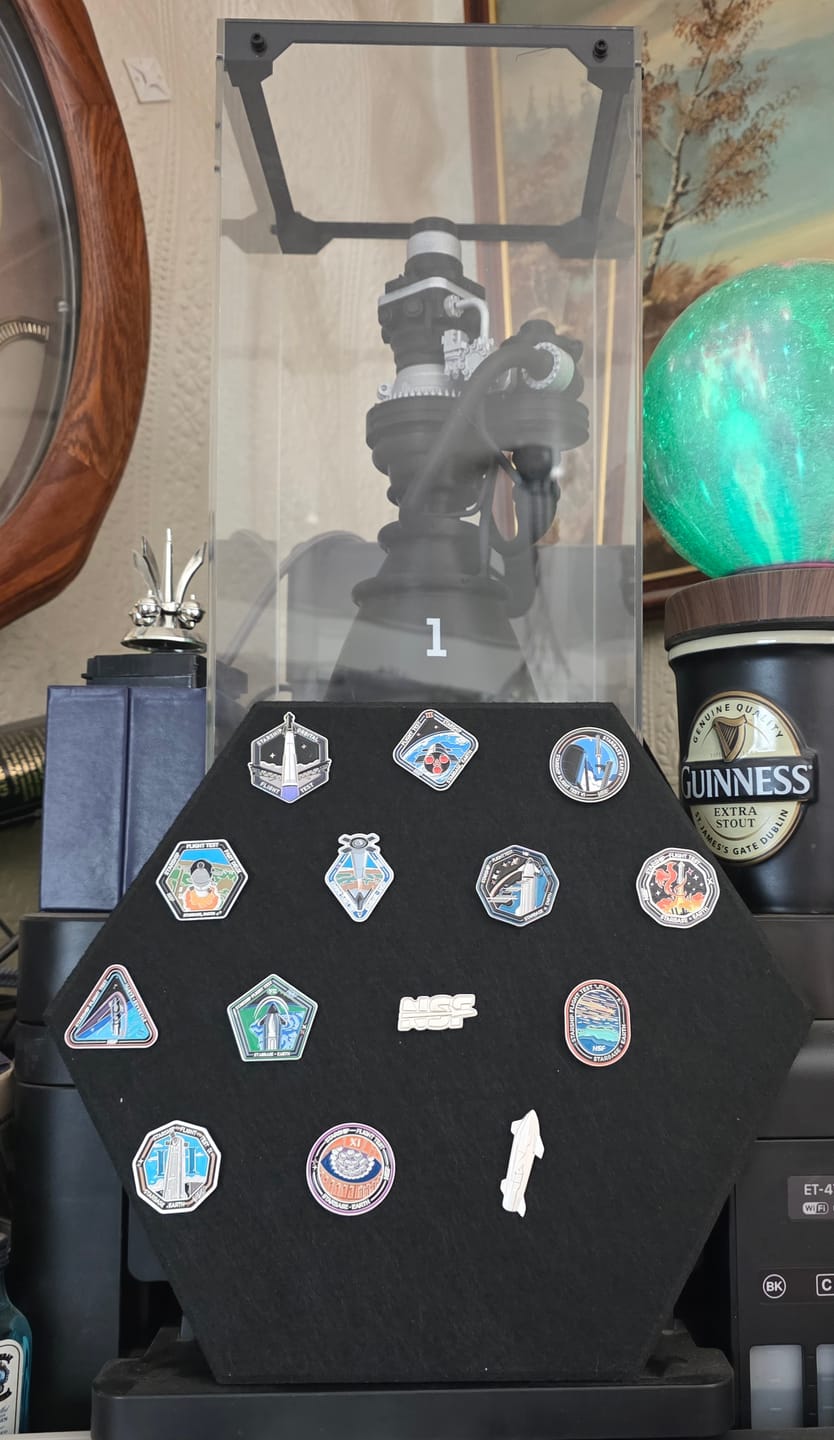 Customer photo review of SpaceX Starship Flight Pin Collection & Display Mount