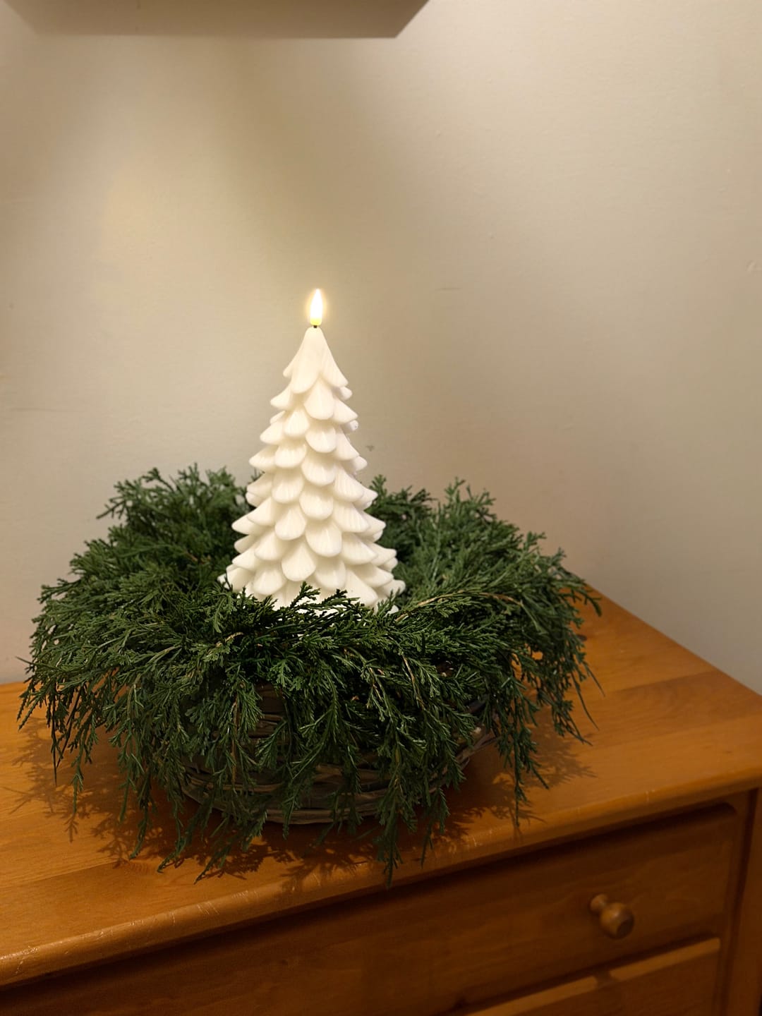 Customer photo review of Draping Juniper Candle Ring | Large