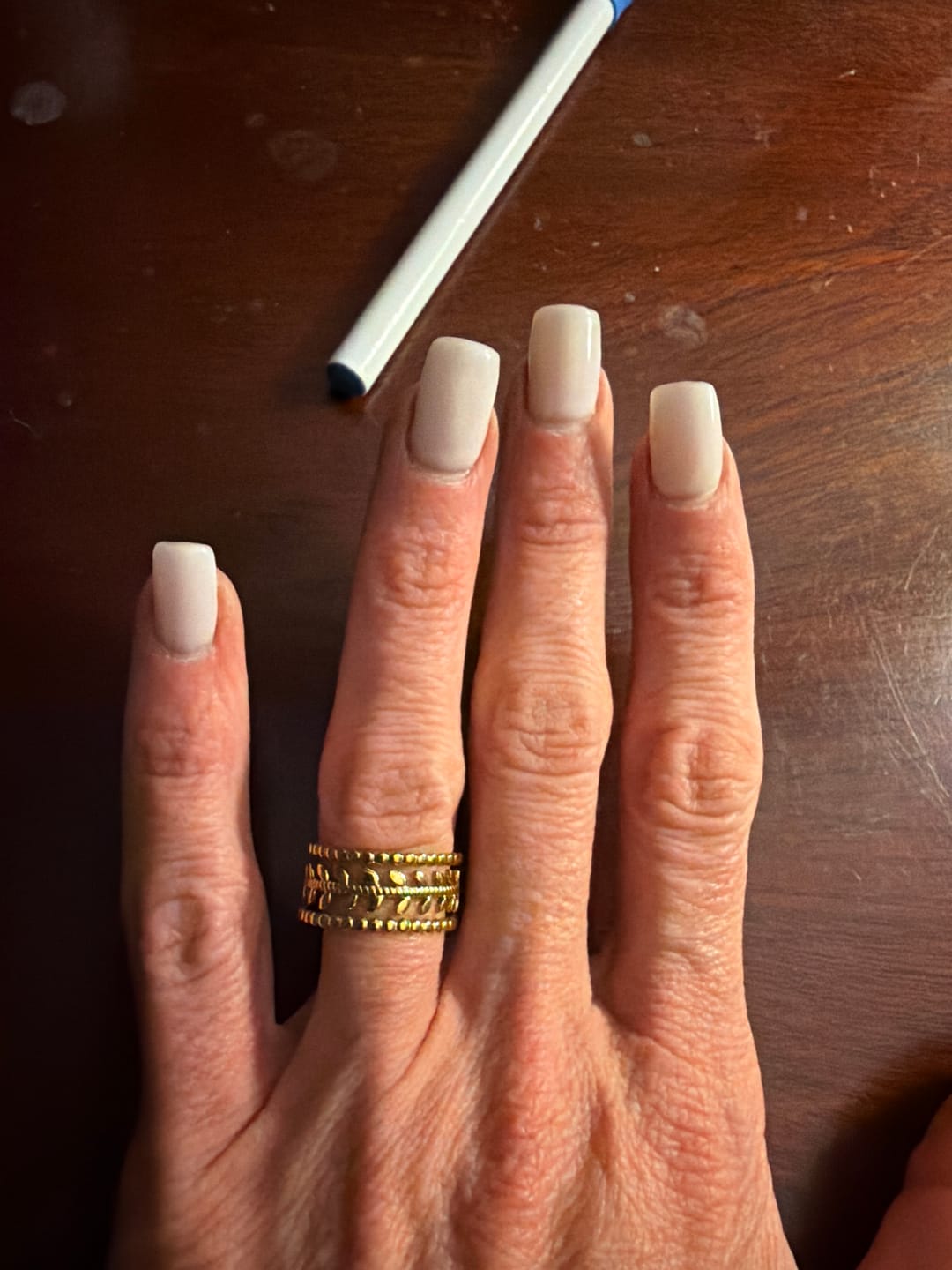Customer photo review of Marissa Layered Gold Leaf Ring
