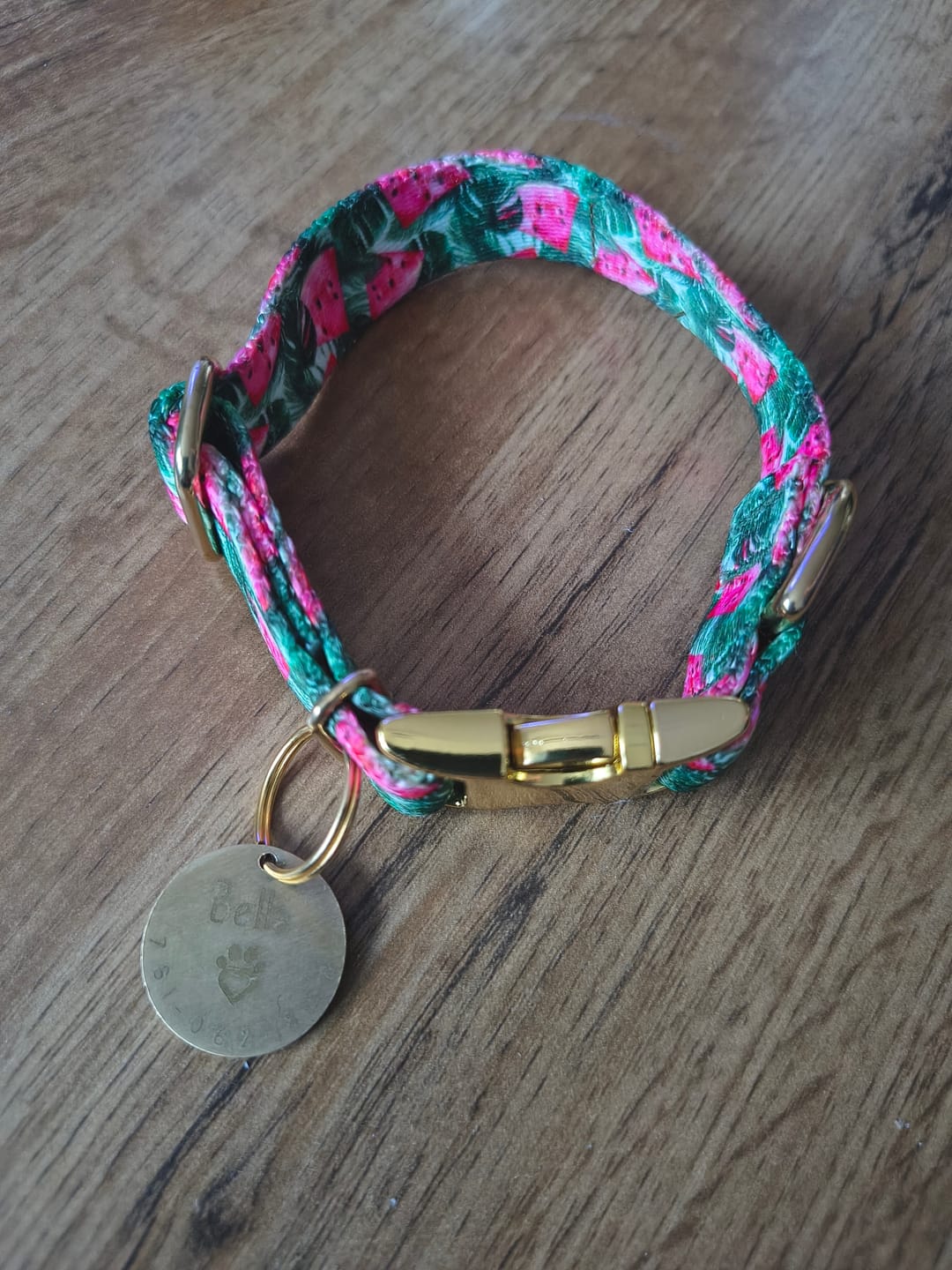 Customer photo review of Obroża "Watermelon" - złote okucia