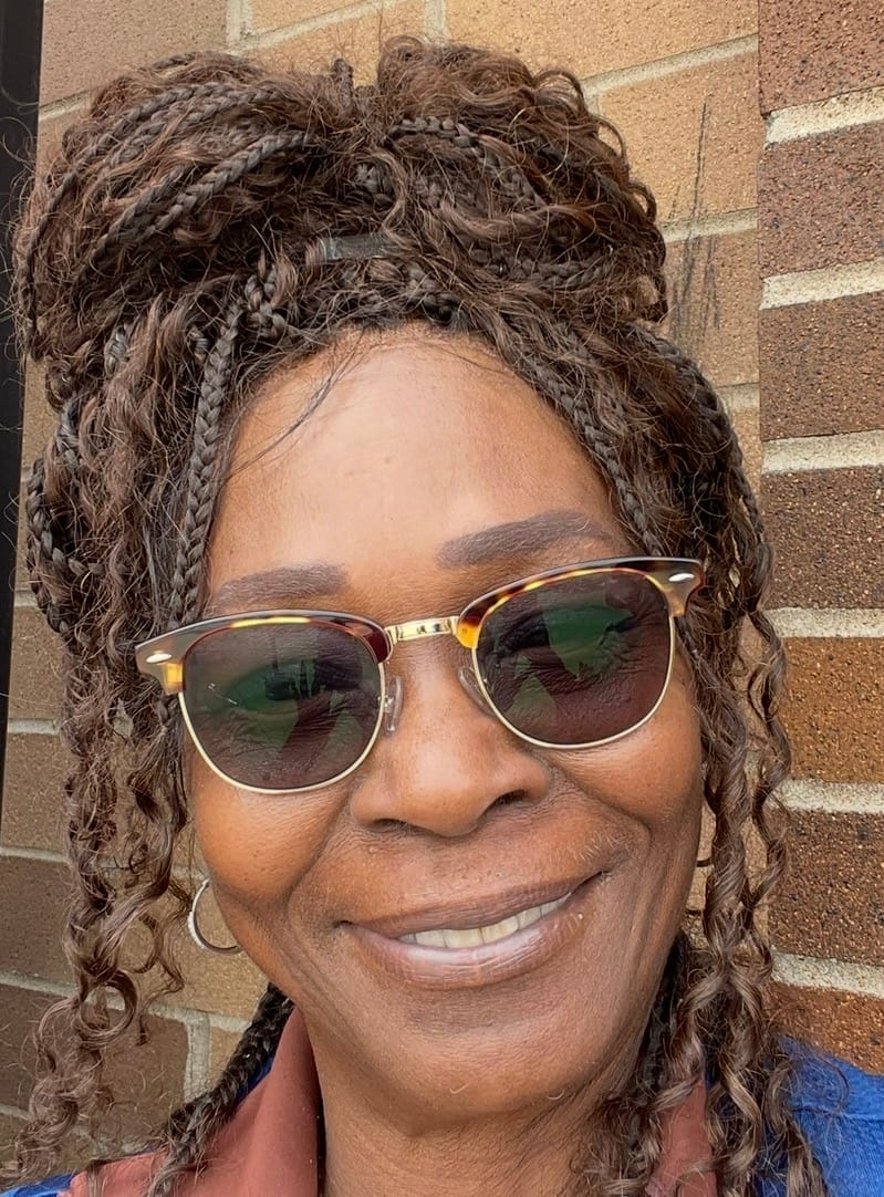 Customer photo review of Nami - Drawstring Cap Glueless Water Wave Human Hair Curls Pre Bleached Swiss HD Full Lace Knotless Boho Box Braided Wig