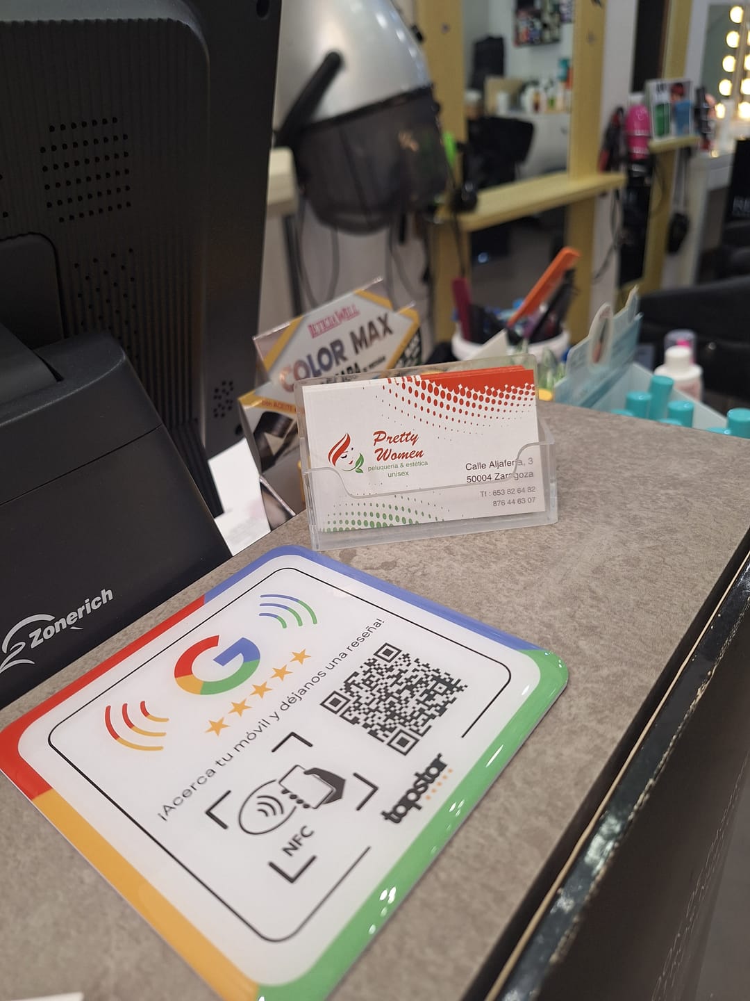 Customer photo review of Placa Reseñas de Google