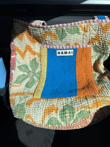 Customer photo review of The Xoti II Zero-Waste Quilted Kantha Bag