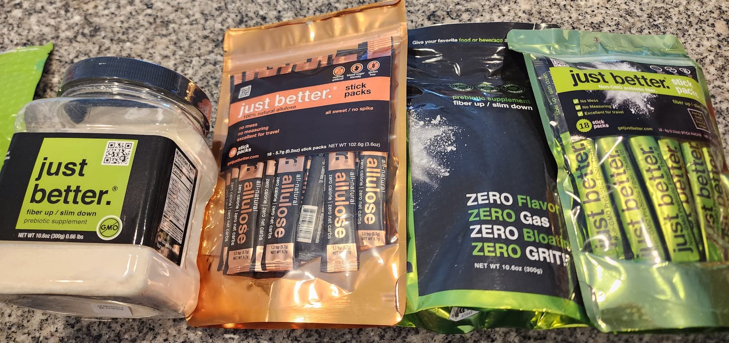 Customer photo review of 18-count Stick Pack Pouch of just better.® allulose