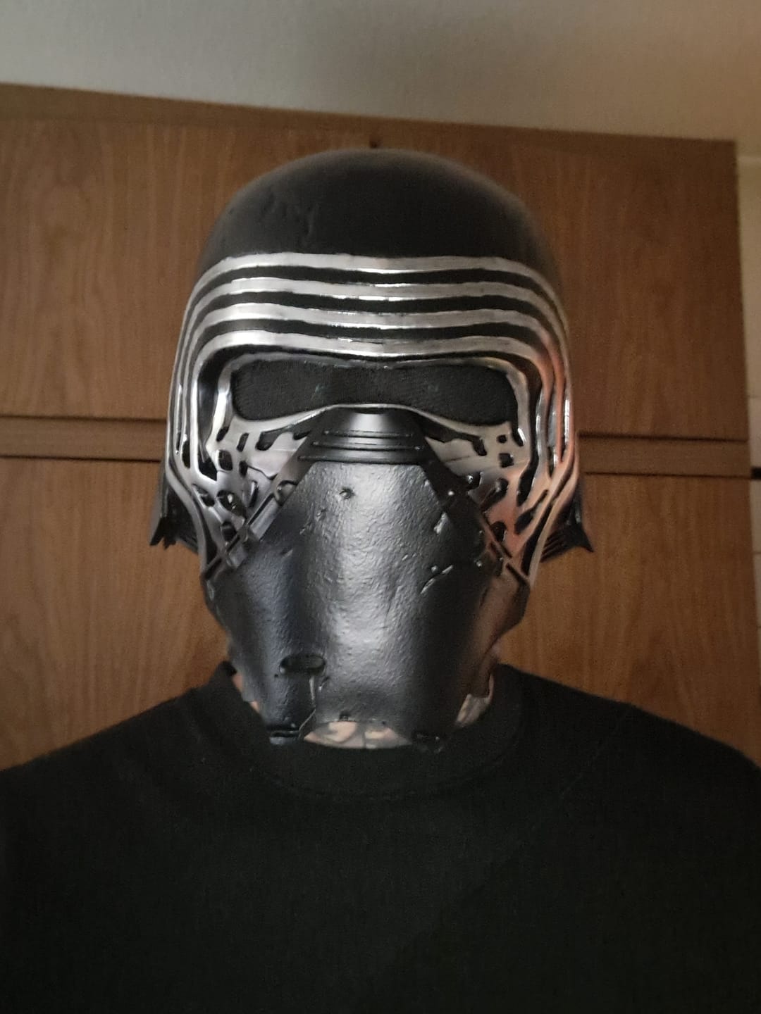 Customer photo review of Kylo Ren Wearable Helmet – First Order 1:1 Wearable Replica Helmet Collectible