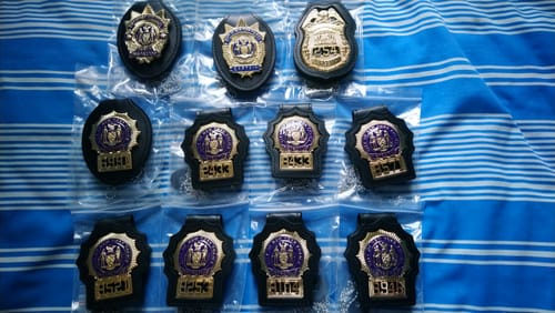 Customer photo review of NY New York Police Captain Badge Solid Copper Replica Cosplay Movie Props
