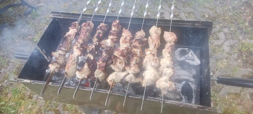 Customer photo review of Schweine-Schaschlik Original - Mayonnaise Zwiebel Kräuter Marinade | mySchaschlik