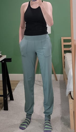 Customer photo review of Stride Tall Jogger - Eucalyptus