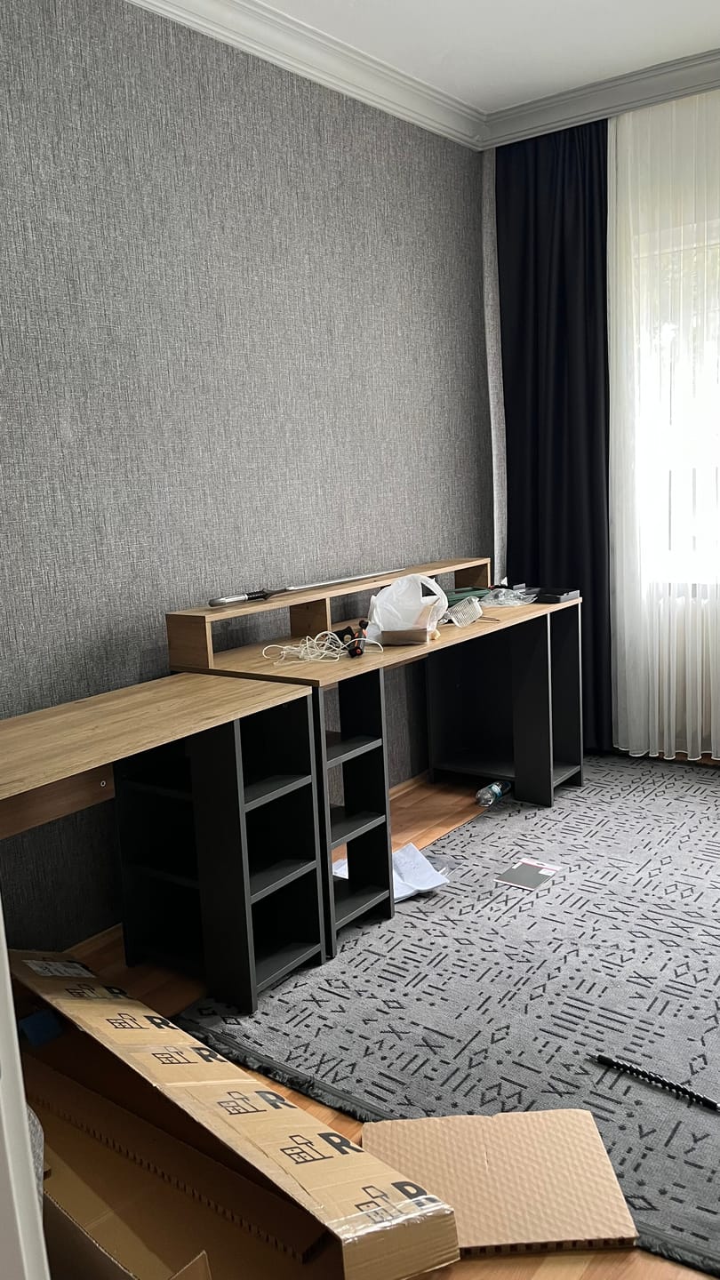Customer photo review of Rani HA108 Raflı Çalışma Ofis Bilgisayar Masası Antrasit - Sepet Ceviz