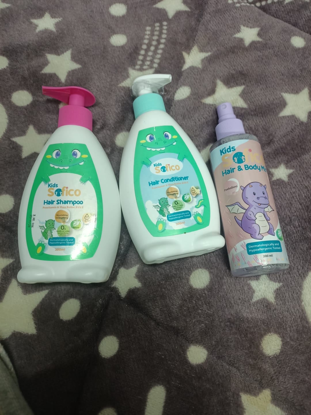 Customer photo review of Sofico Kids Hair Conditioner Provitamin & Shea Butter & Vitamin E 300 ml