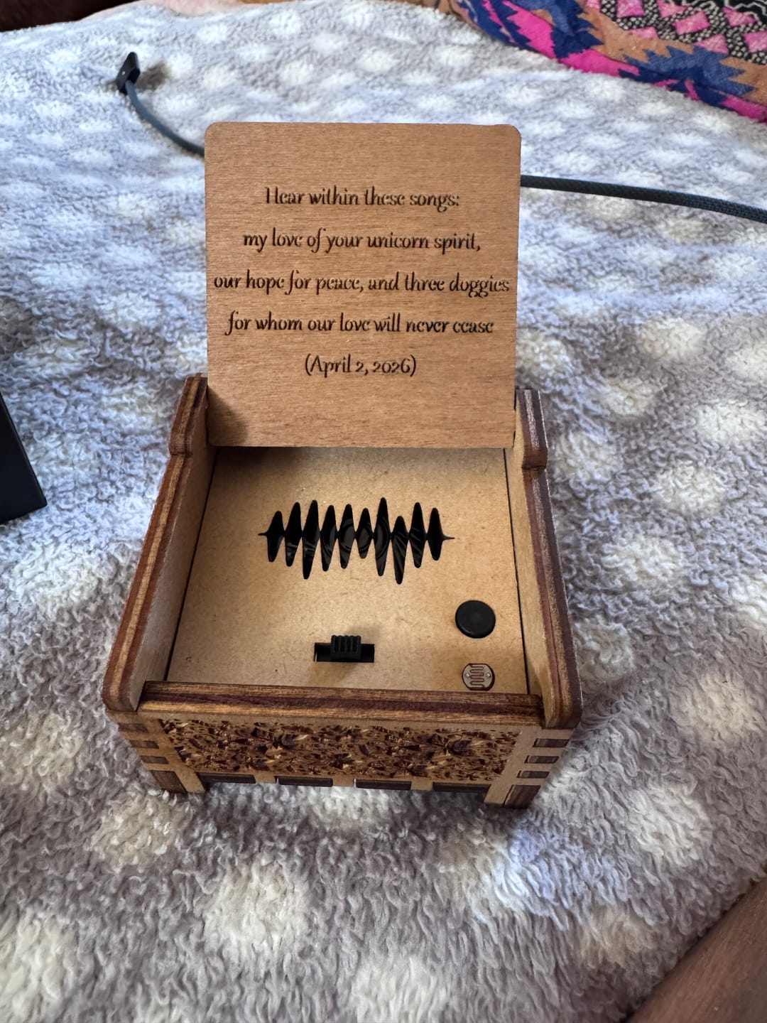 Customer photo review of Custom Digital Music Box - Any song, tune, or voice