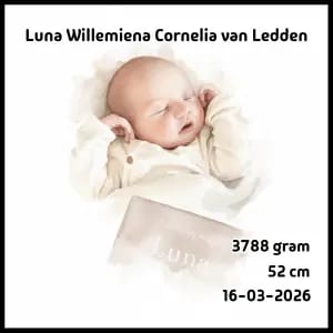 Customer photo review of Waterverf Geboortetegel met Naam, Gewicht en Lengte