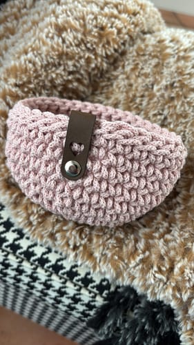 Customer photo review of Label Set mit Herz Ausschnitt - Häkelkorb Label - aus Kunstleder