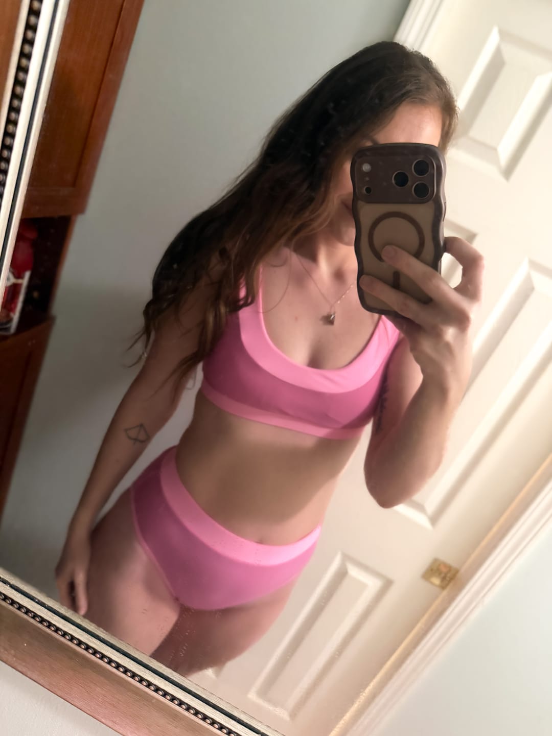 Customer photo review of MOLLY Poppy Pink Full Coverage High Rise Bikini Bottom