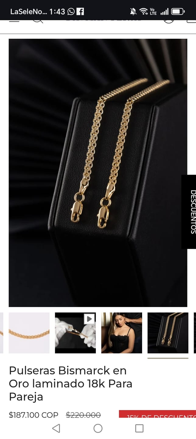 Customer photo review of Pulseras Bismarck en Oro laminado 18k Para Pareja