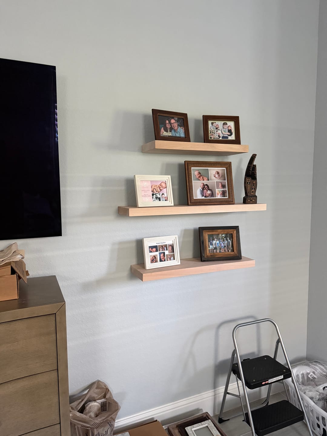 Customer photo review of Maple Floating Shelves