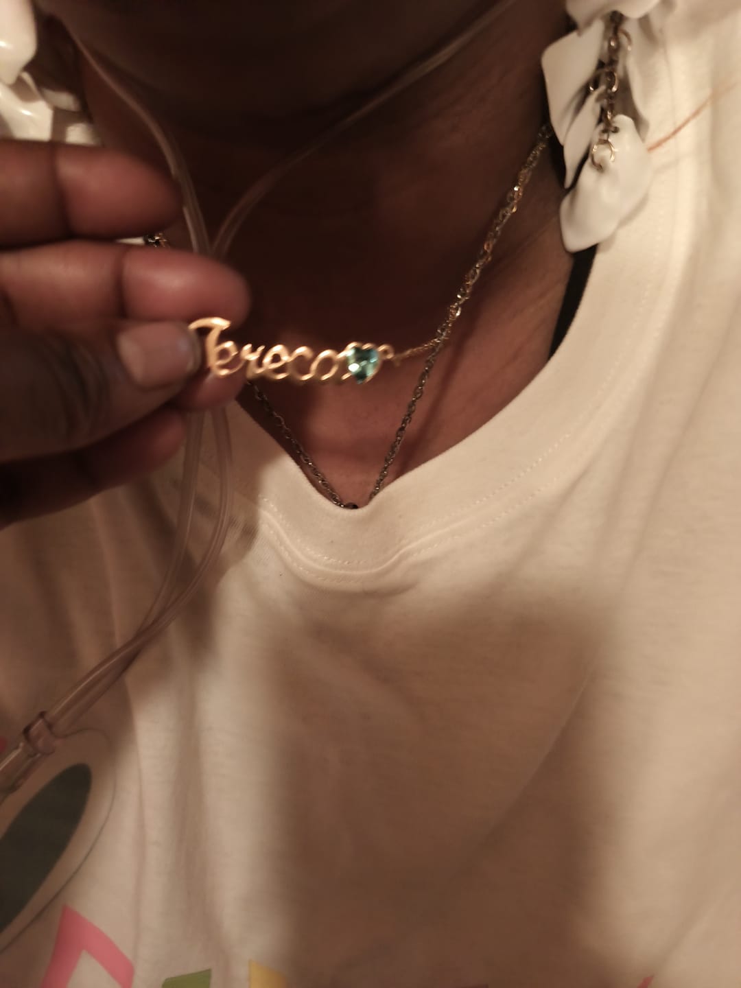 Customer photo review of Birthstone Name Necklace