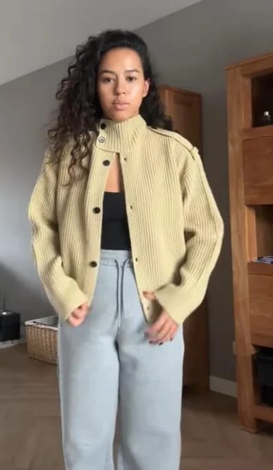 Customer photo review of Kylie Knitted High Neck Cardigan