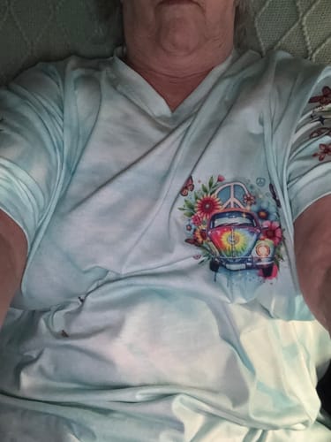 Customer photo review of RUNNING AGAINST THE WIND CAR TIE DYE  ALL OVER PRINT - TLNO2203252